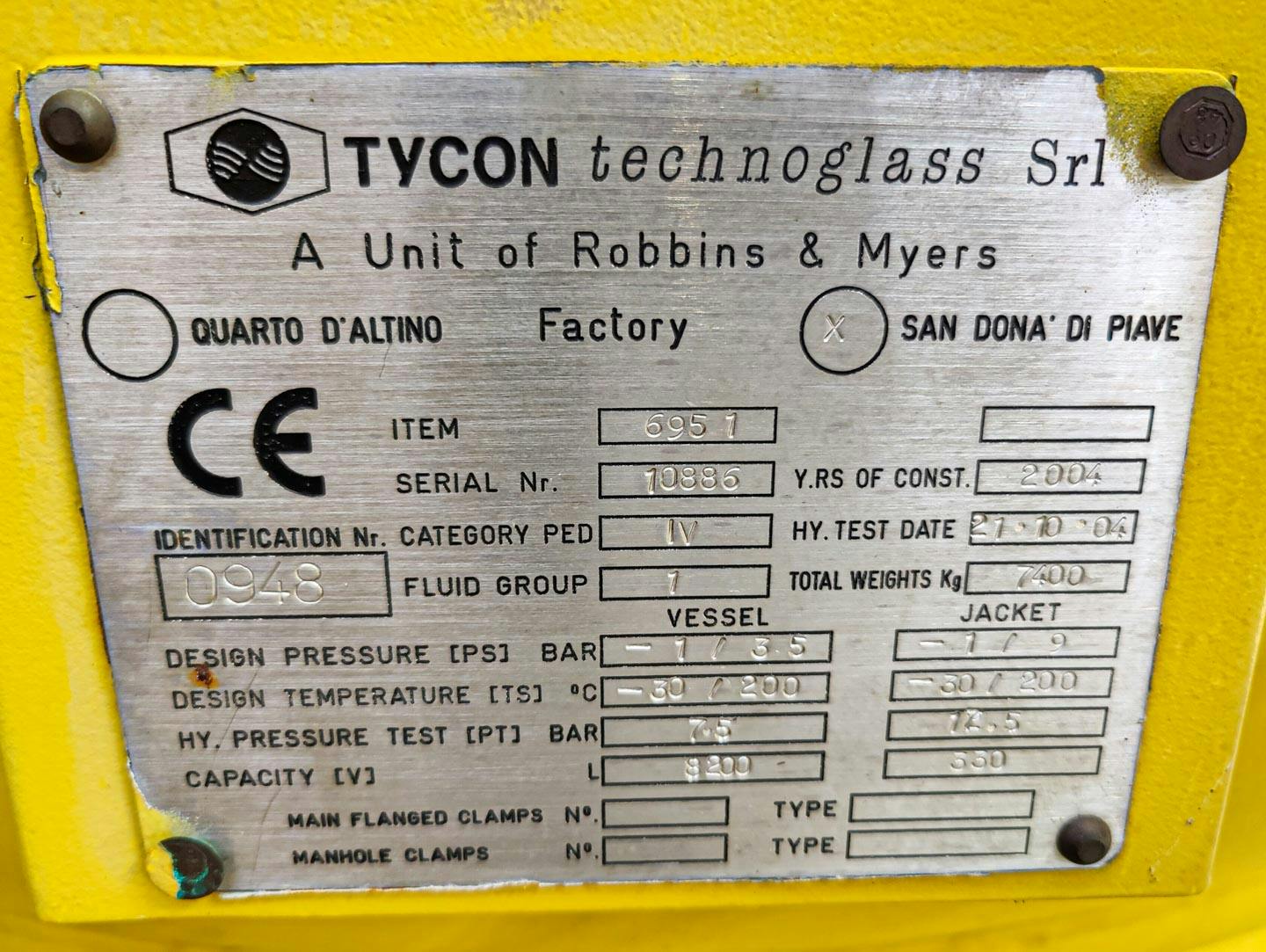 Tycon Italy body (unused) BE6300 - Réacteur émaillé - image 8