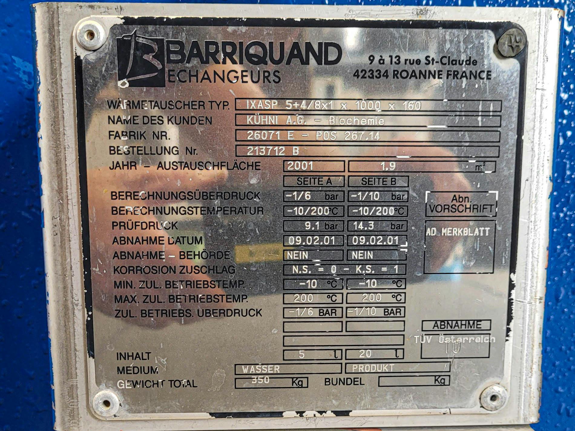 Barriquand IXAP 5+4/8x1 x 1000 x 160 - 1,9 m² - Deskový výmeník tepla - image 9