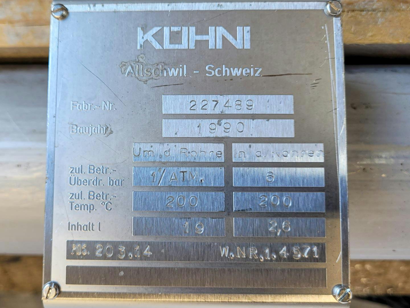 Kuehni 2,5 m² - Shell and tube heat exchanger - image 6