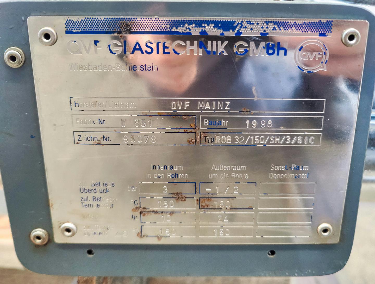 QVF Glasstechnik ROB 32/150/SH/3/SIC - 3,2 m² - Intercambiador de calor de carcasa y tubos - image 10