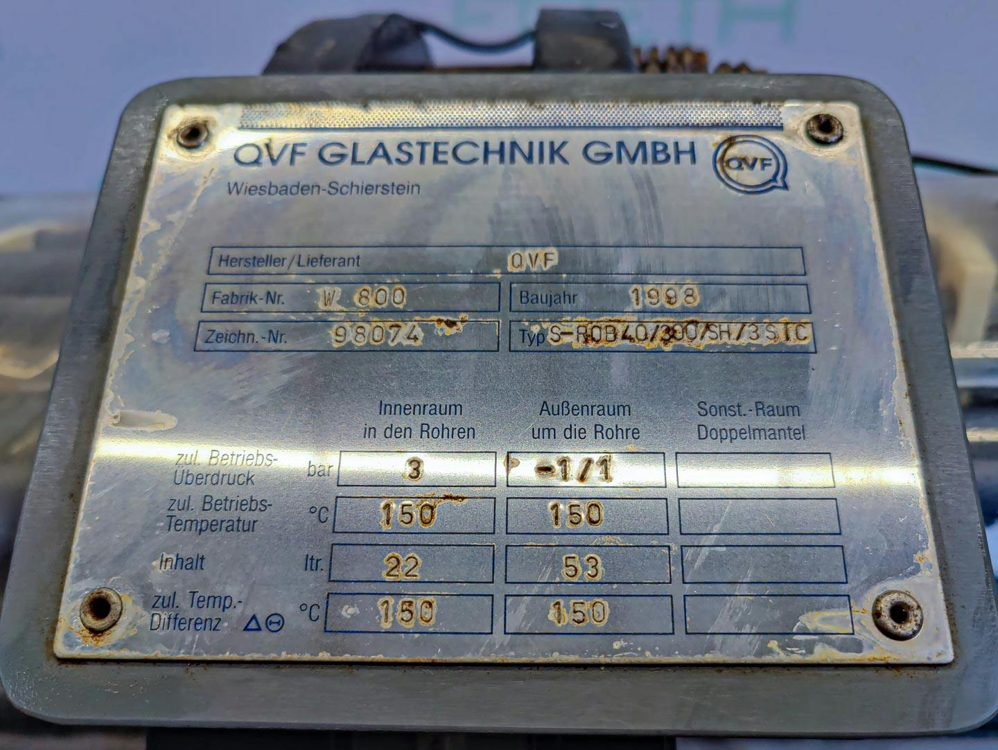 QVF Glasstechnik S-ROB40/300/SH/3SIC - 4 m² - Mantel- en buiswarmtewisselaar - image 7