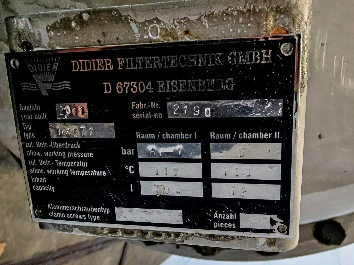 Didier Filtertechnik 550 Ltr. - Реактор из нержавеющей стали - image 7