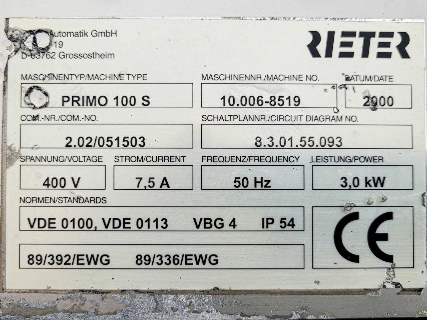 Rieter Primo 100S - Stranggranulator - image 12