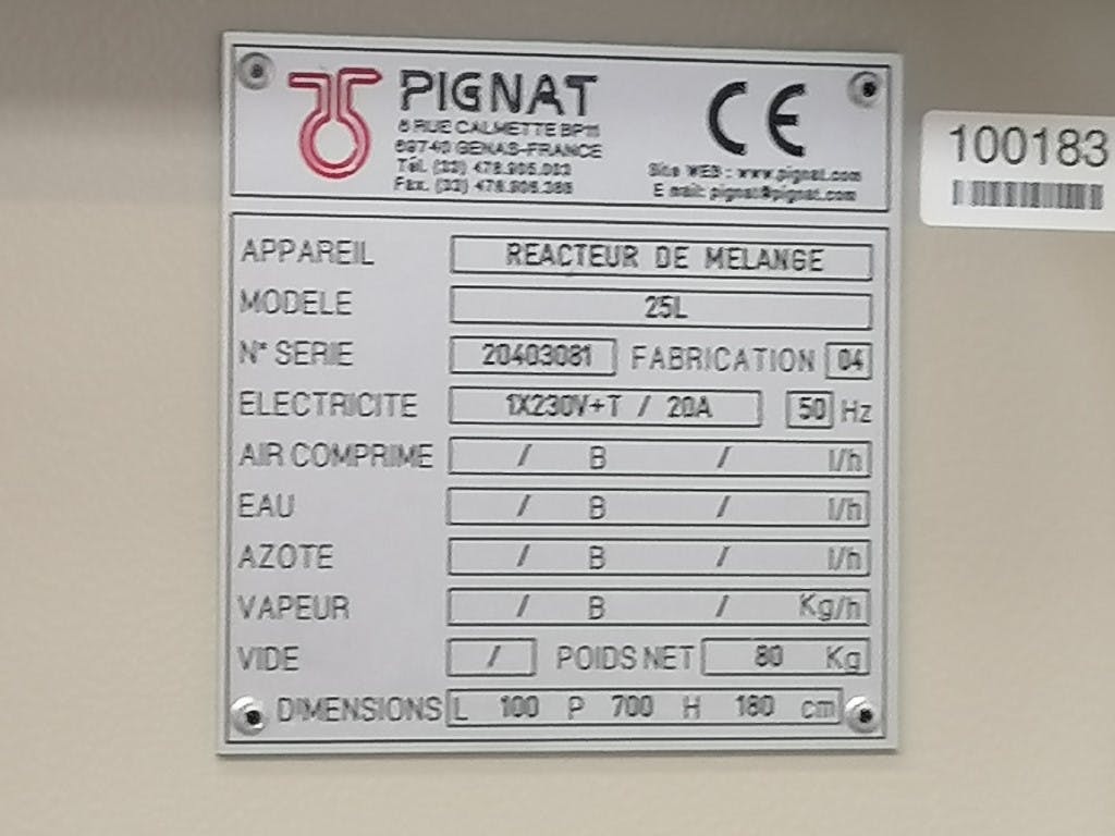 Pignat 25Ltr glass - Reactor com revestimento de vidro - image 9