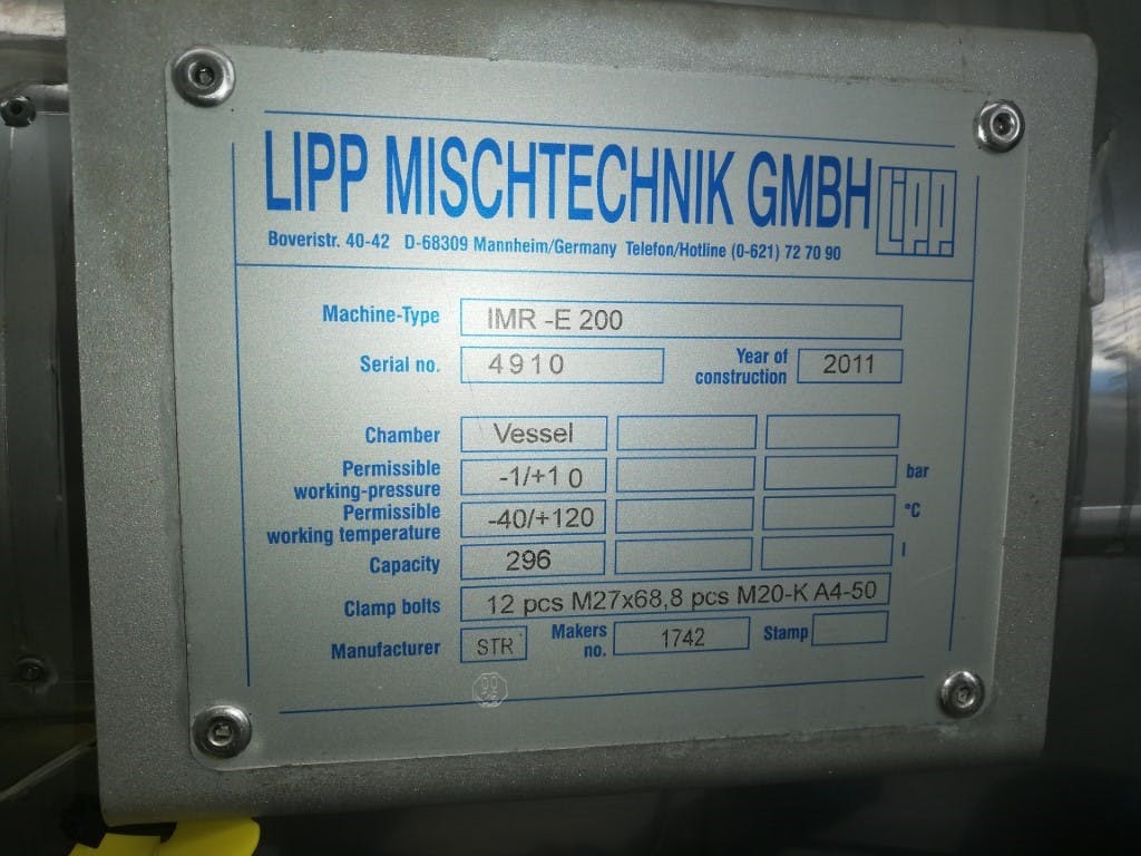 Lipp IMR E-200 - Turbo miscelatore per polveri - image 15