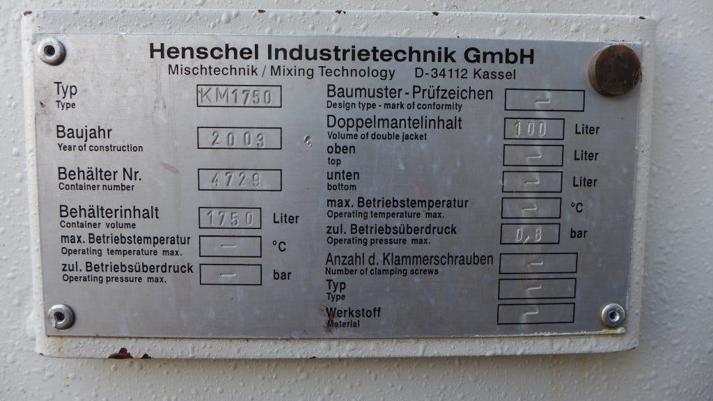 Thyssen Henschel KM 1750 - Mélangeur chaud - image 10