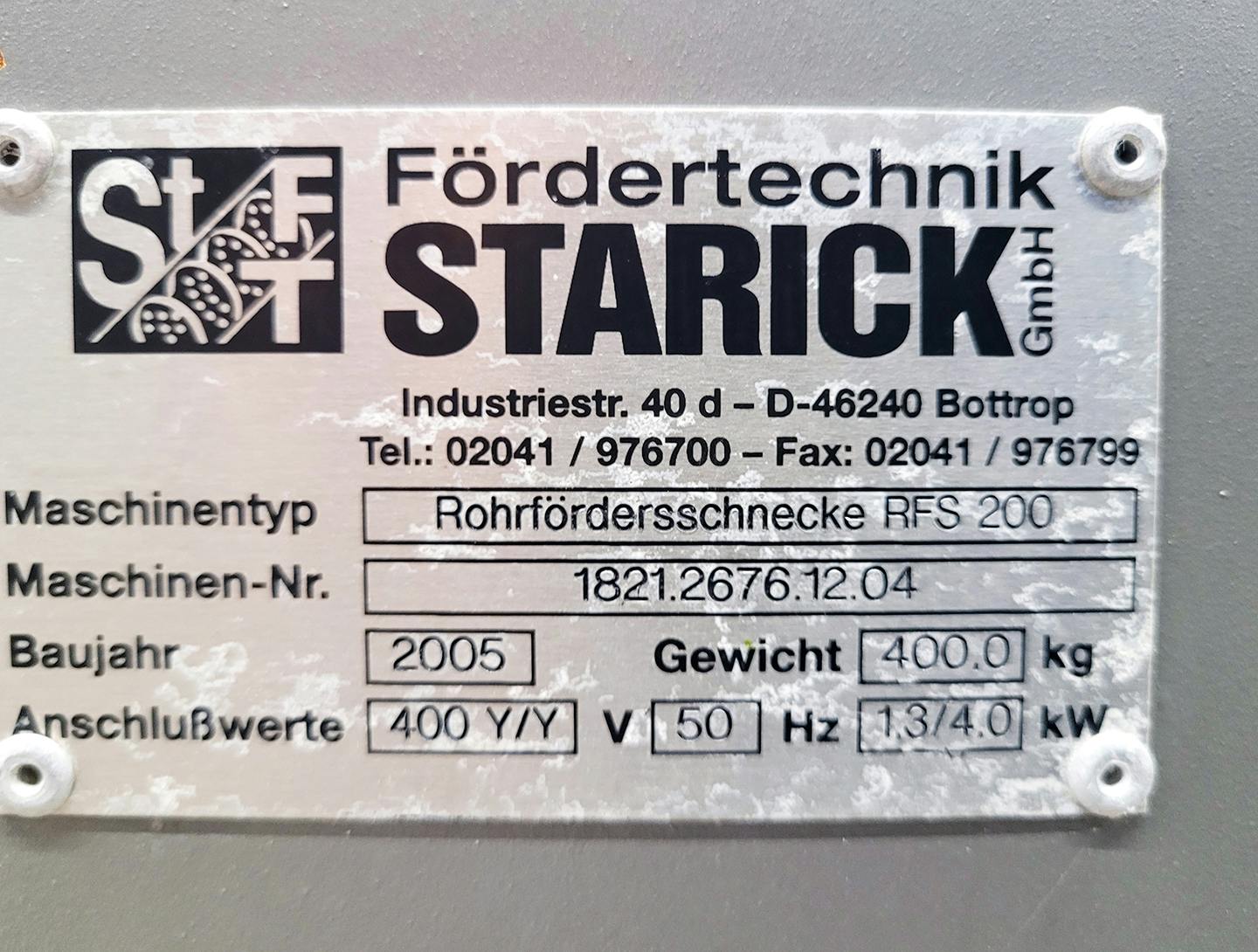 Starick Fördertechnik GmbH RFS-200 - Convoyeur à vis sans fin vertical - image 10