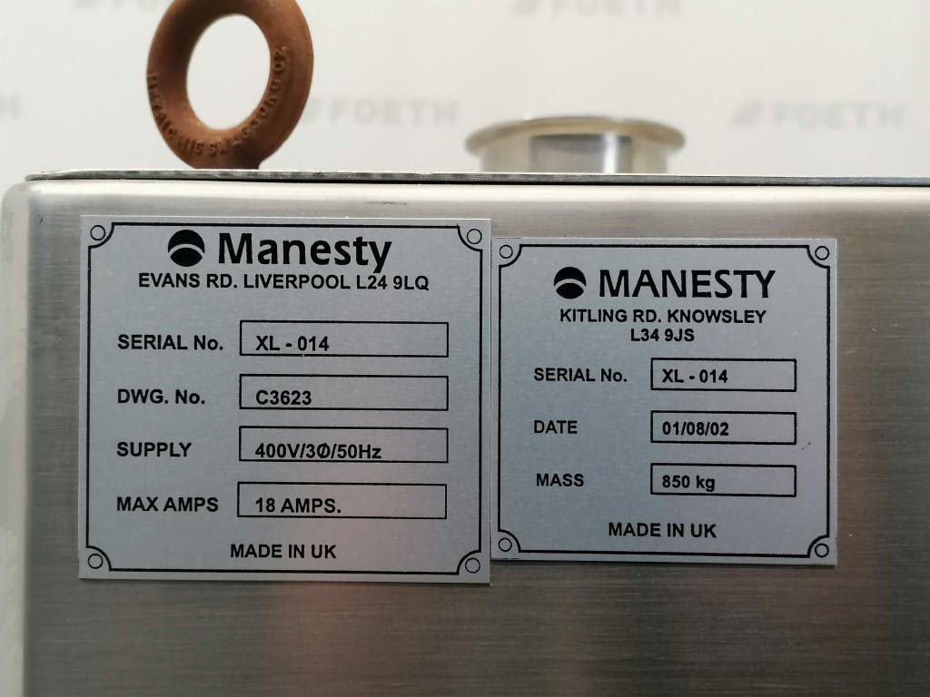 Manesty XL-014 - Bandeja de revestimento - image 18