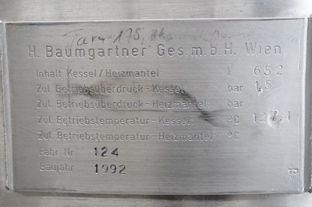 Baumgartner 652 Ltr - Recipiente de presión - image 7