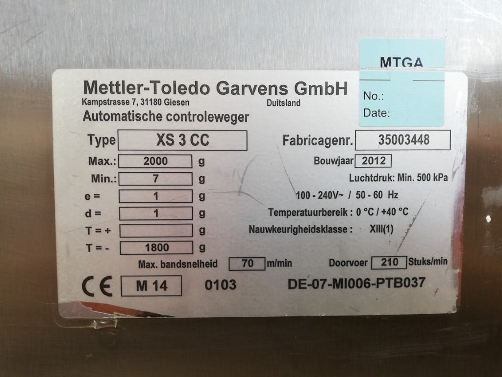 Mettler Toledo XS3 CC - Detetor de metais - image 6