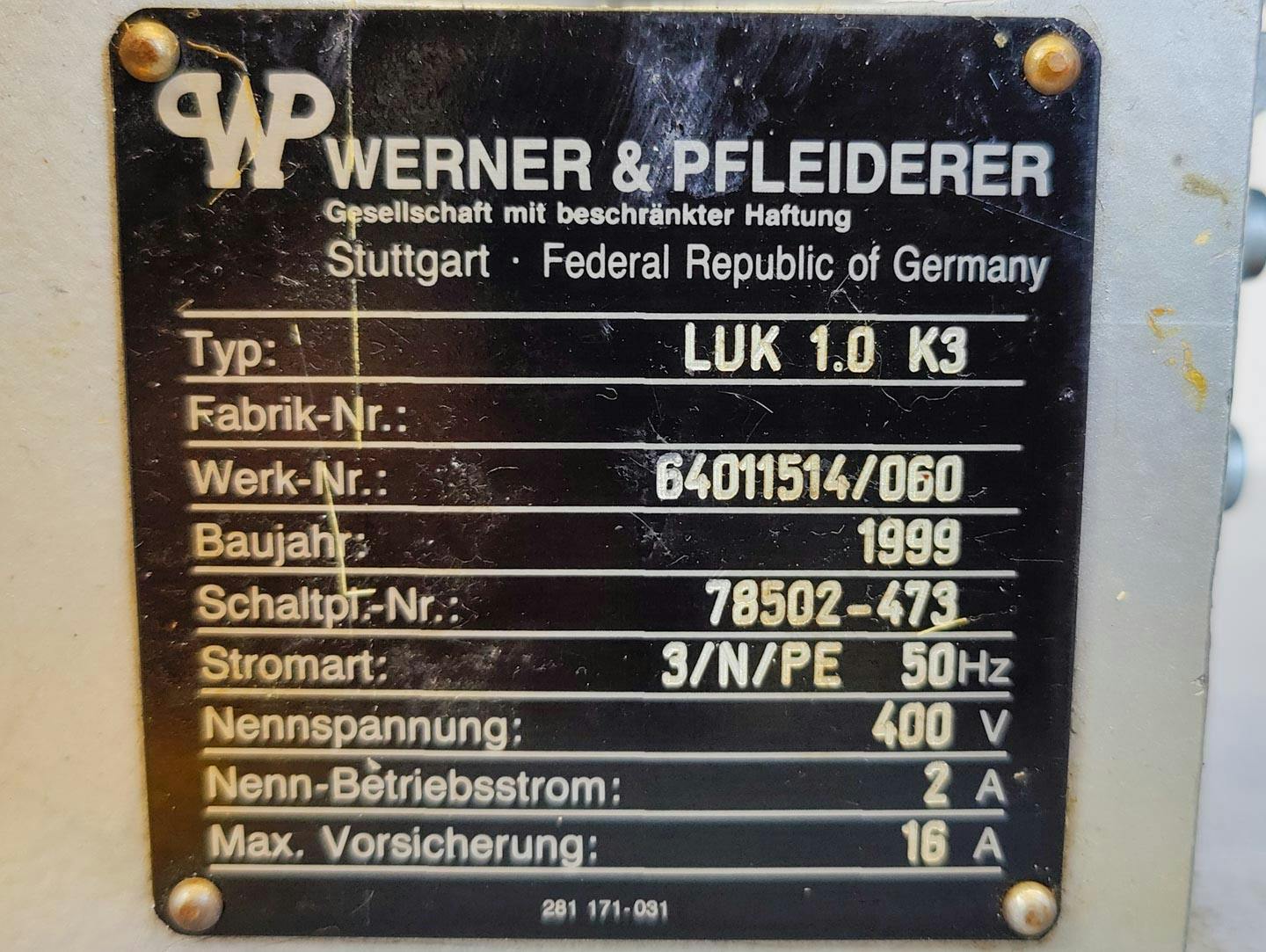 Werner & Pfleiderer LUK 1.0 K3 - Miscelatore con lama a Z - image 13