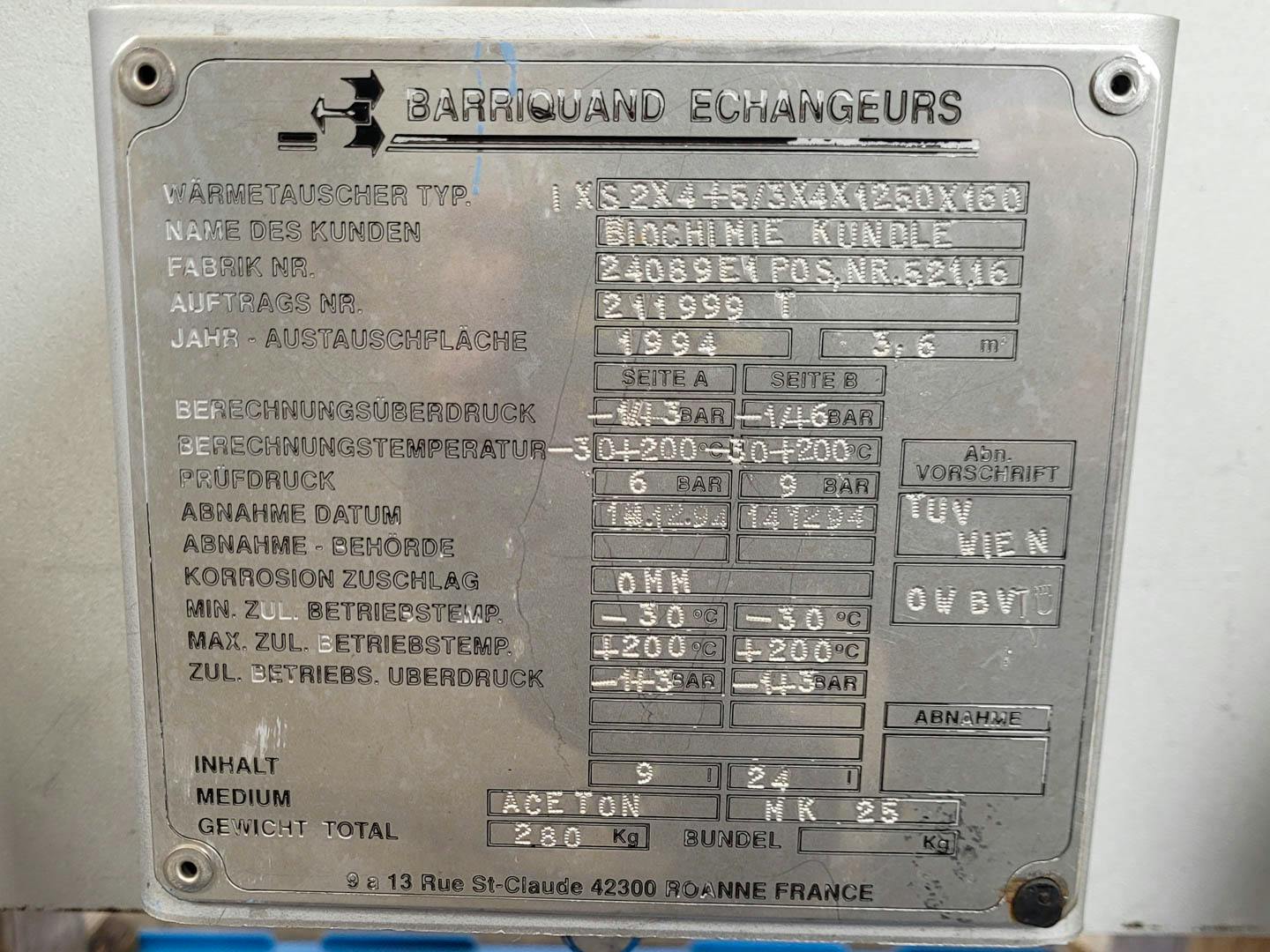 Barriquand IXS 2x4+5/3x4x1250x160 - 3,6 m² - Intercambiador de calor de placas - image 8