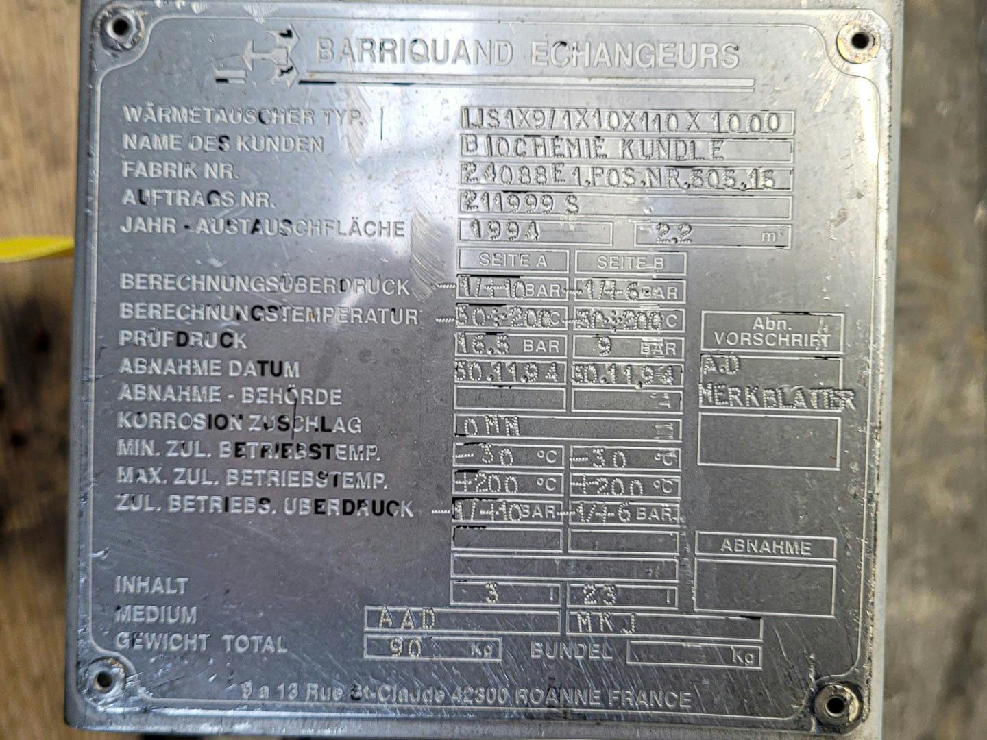 Barriquand Platular IJS 1x9/1x10x110x1000 2,2 m² - Plate heat exchanger - image 5