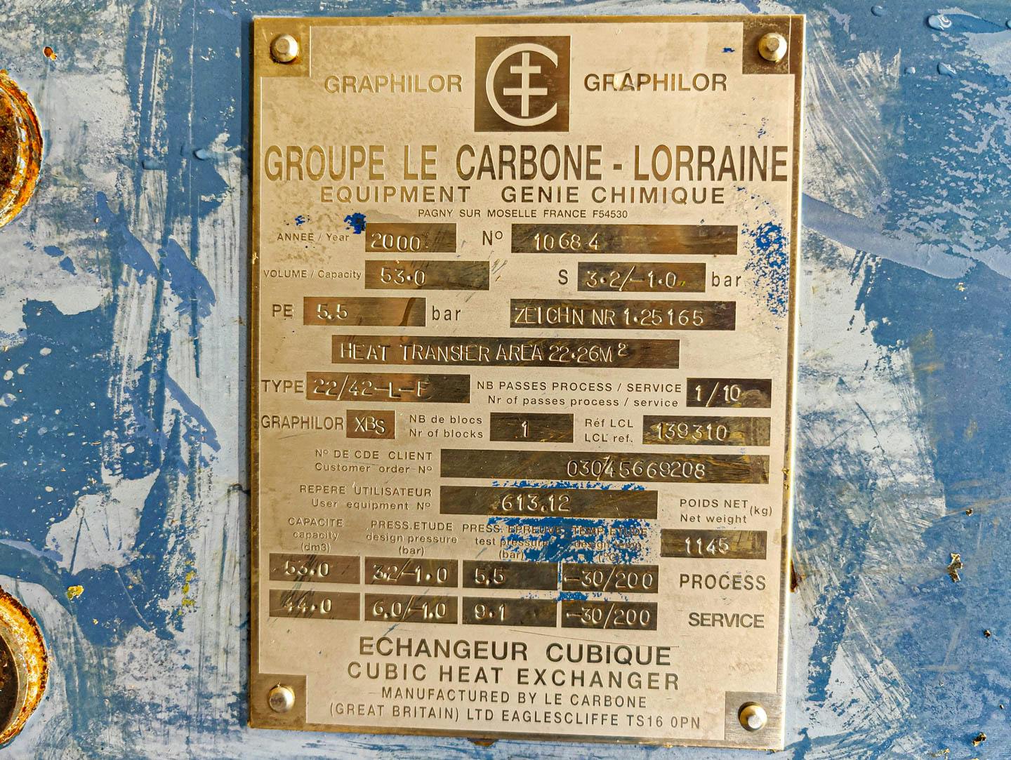 Le Carbone-Lorraine NK22/42-L-F - Intercambiador de calor de carcasa y tubos - image 8