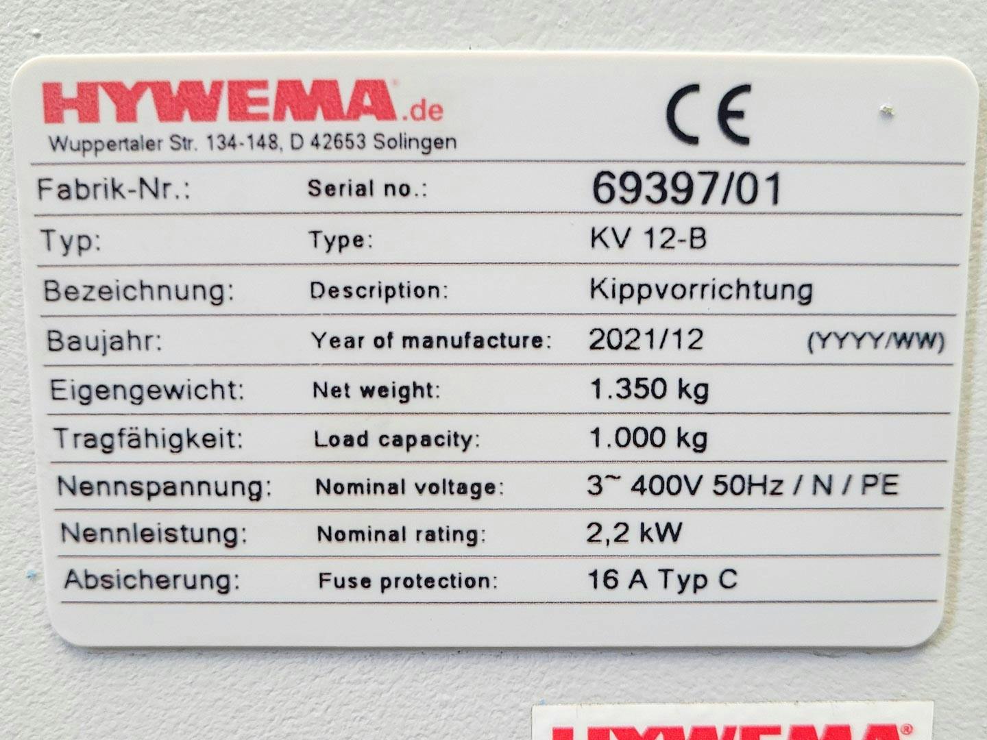 Hywema KV 12-B - Lifting/tilting machine - image 15
