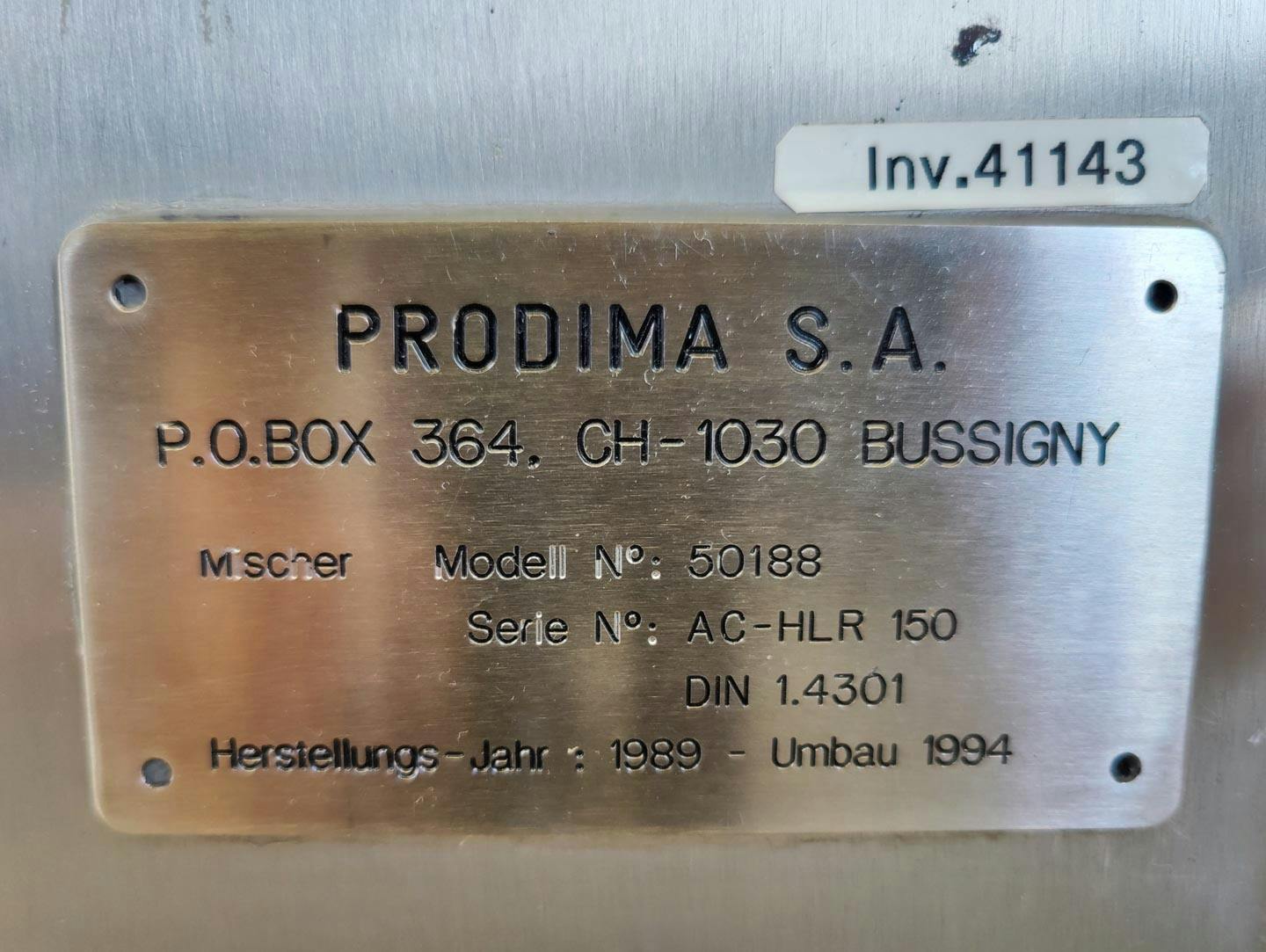 Prodima SA AC-HLR 150 - Conical mixer - image 18