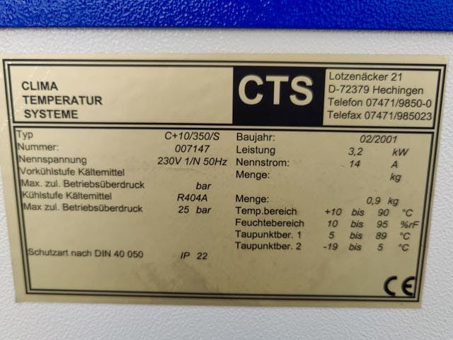 CTS Clima Temperatur Hechingen C +10/350 - Drying oven - image 7