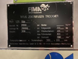 Thumbnail Fima Process Trockner TZT-1300 - Centrífuga de cesta - image 12