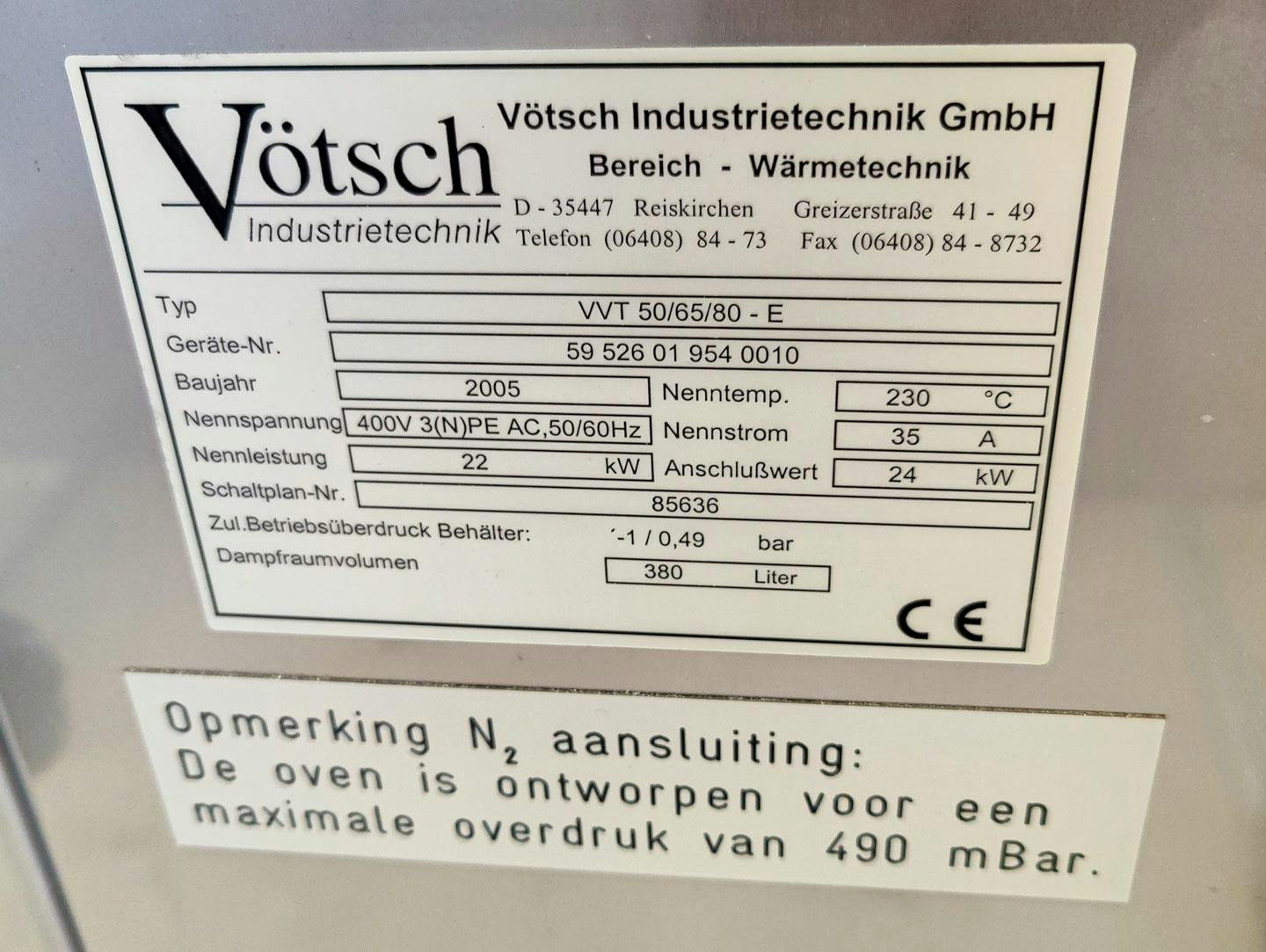 Vötsch VVT 50/65/80 - vacuum drying oven - Forno de secagem - image 12