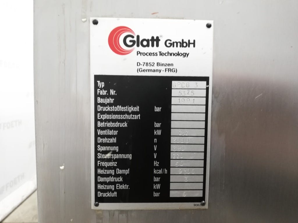 Glatt GPCG 3 - Secador de leito fluido - image 10