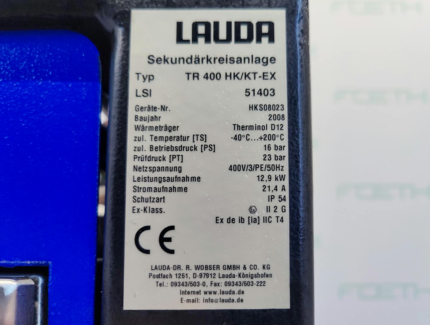 Lauda TR400 HK/KT-EX "secondary circuit system" - Thermorégulateur - image 6
