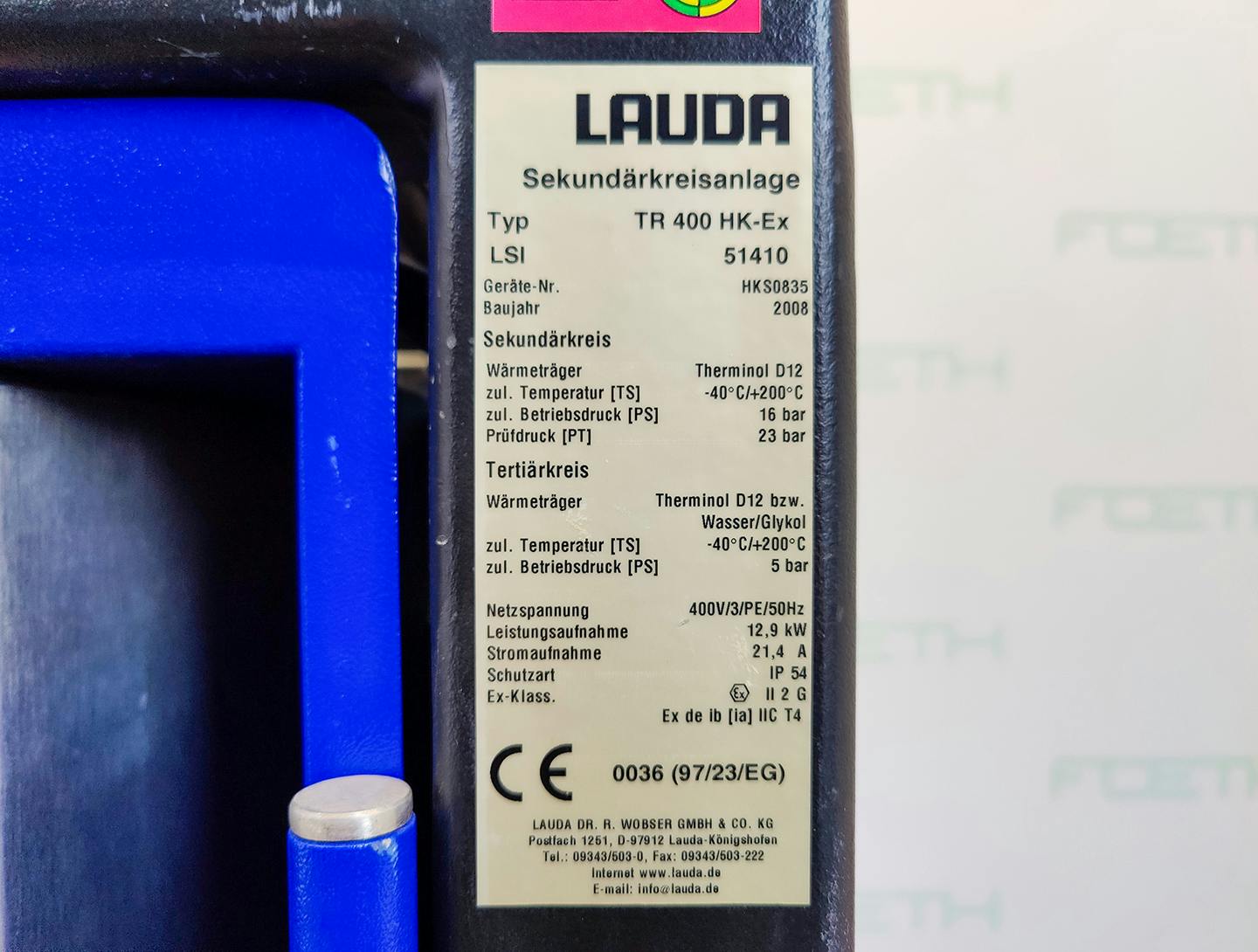 Lauda TR400 HK-EX "secondary circuit system" - Temperature control unit - image 7