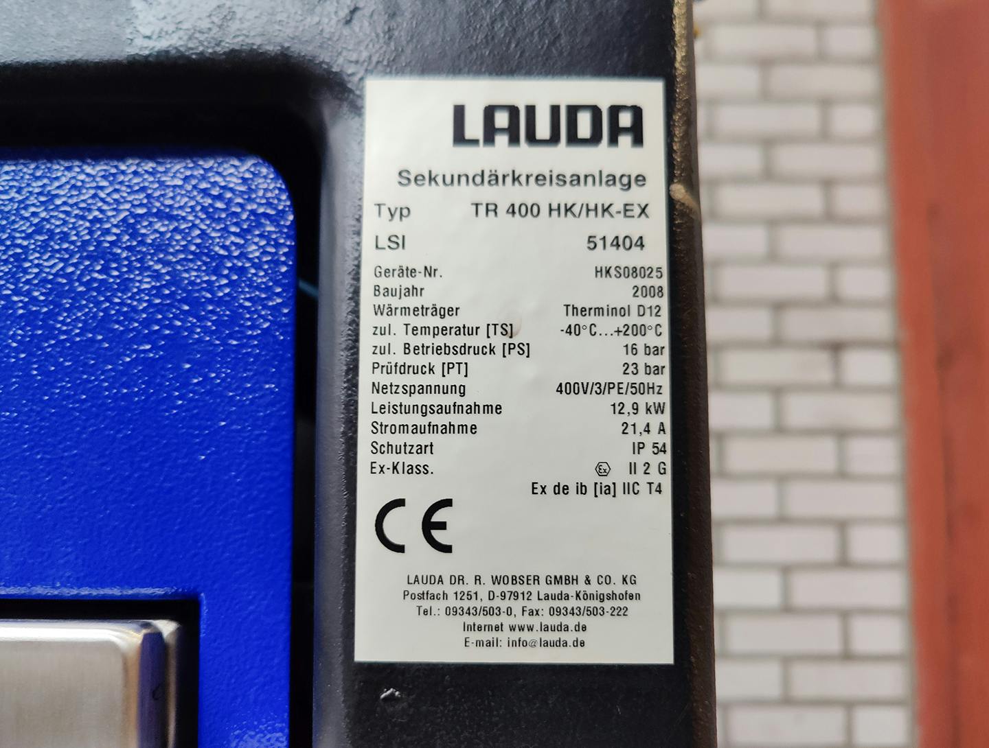 Lauda TR400 HK/HK-EX"secondary circuit system" - Unidade de fluido térmico - image 6
