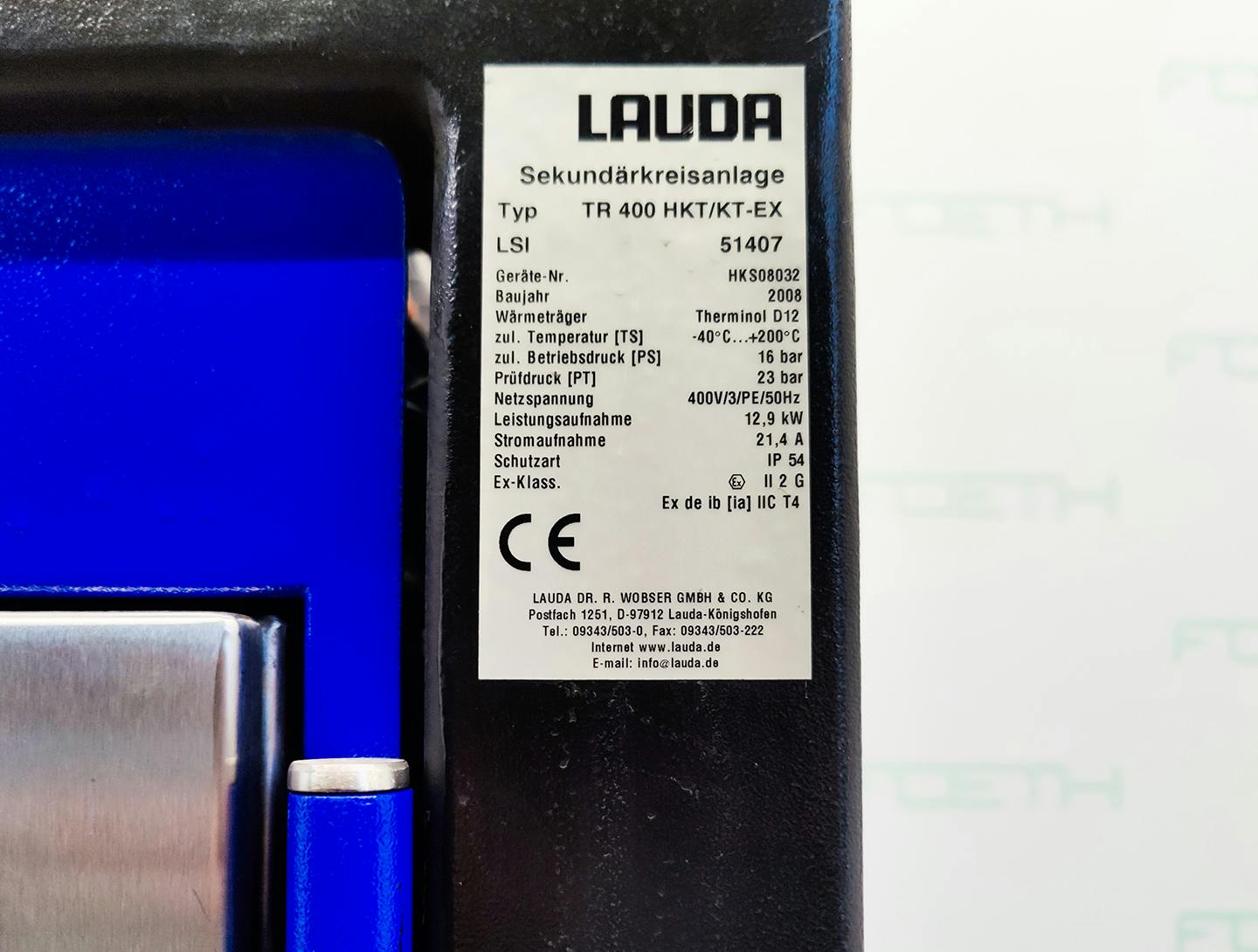 Lauda TR400 HKT/KT-EX "secondary circuit system" - Unità di fluido termico - image 5