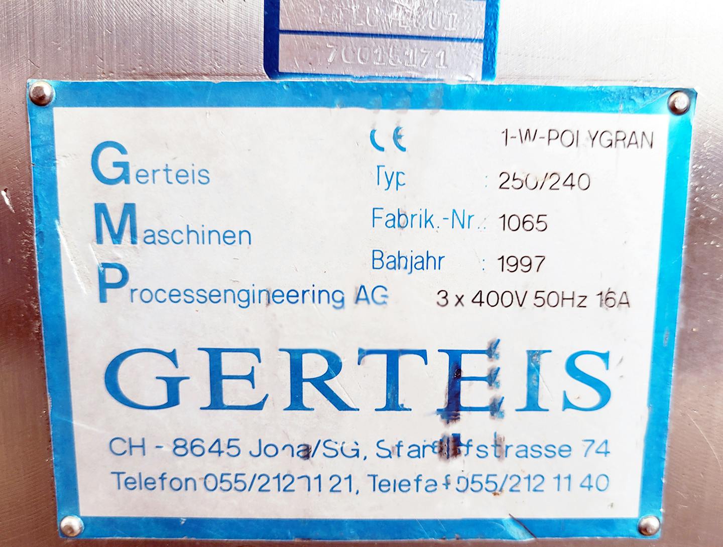 Gerteis 1-W-Polygran 250/240 - Sítový granulátor - image 18