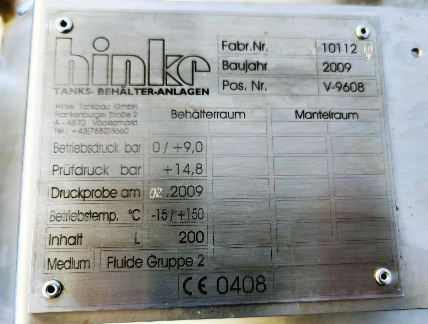 Hinke 200 Ltr. - Cuve pressurisable - image 8