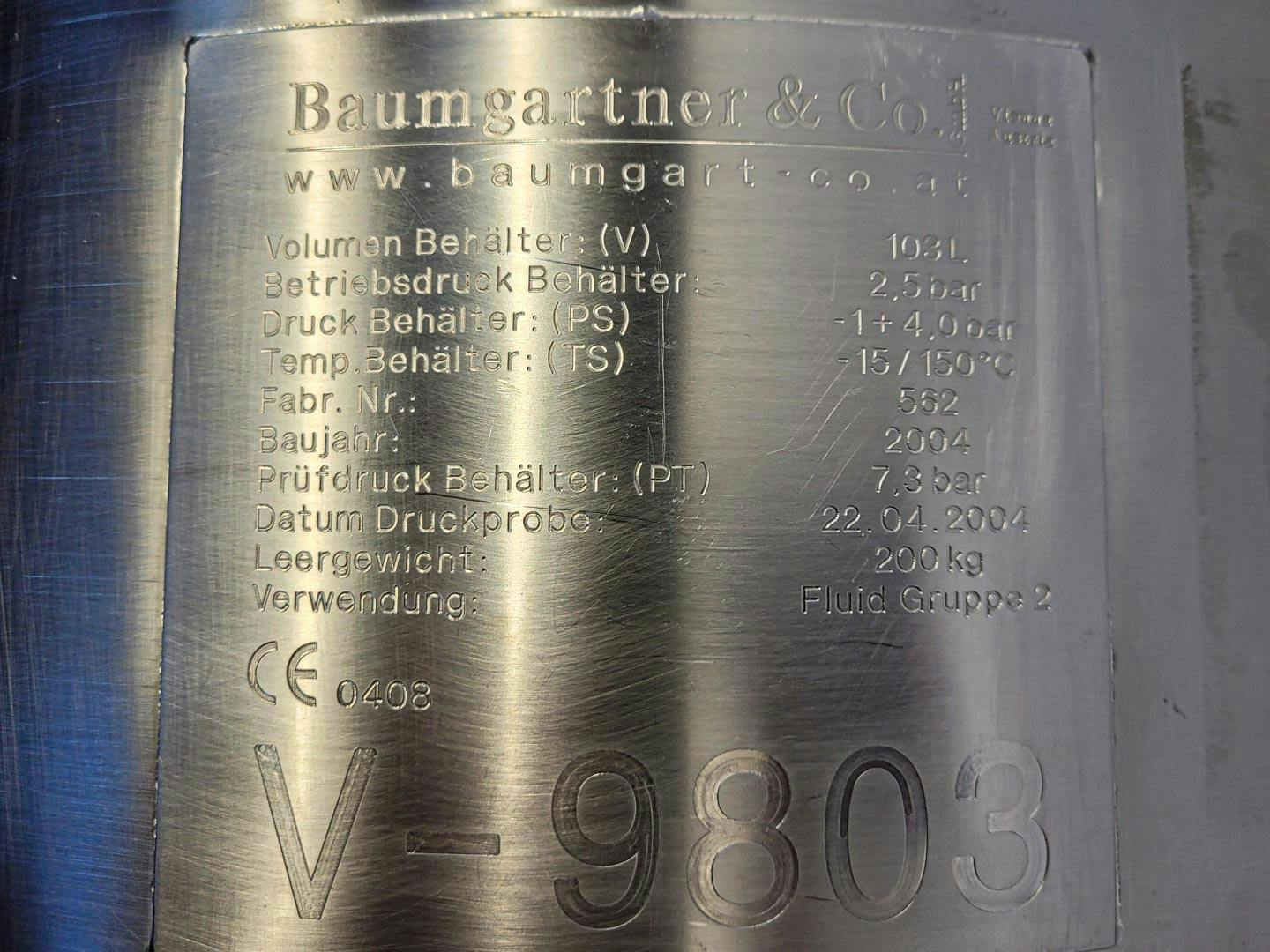 Baumgartner 103 Ltr. - Serbatoio a pressione - image 10