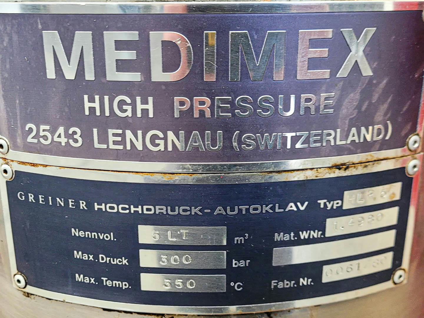 Medimex HLR-5, 5 Ltr. - Stainless Steel Reactor - image 10