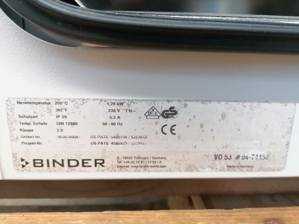 Binder VD 53 vacuum - Сушильная камера - image 9