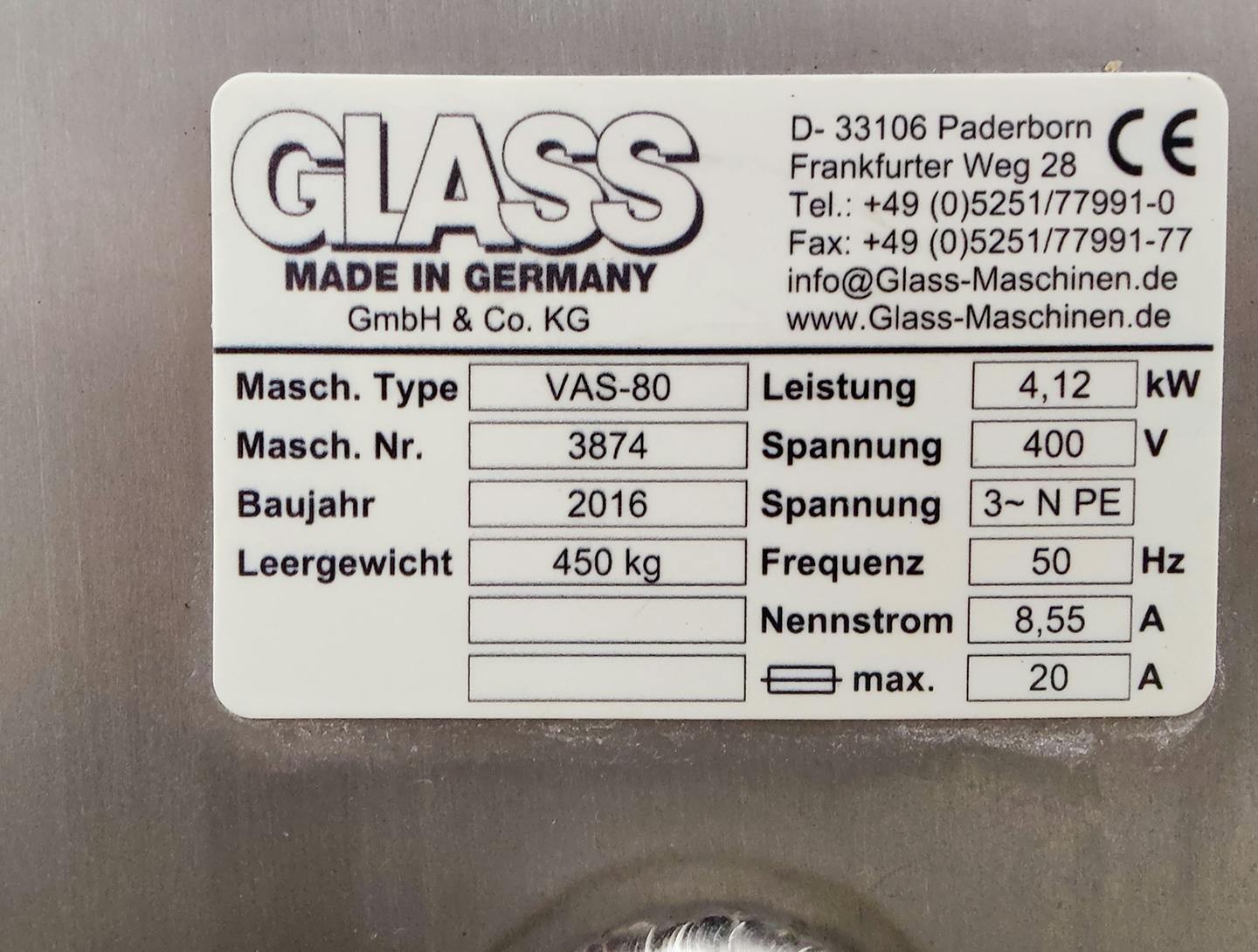 Glass GmbH & Co. KG VAS-80 - Mezcladora universal - image 9