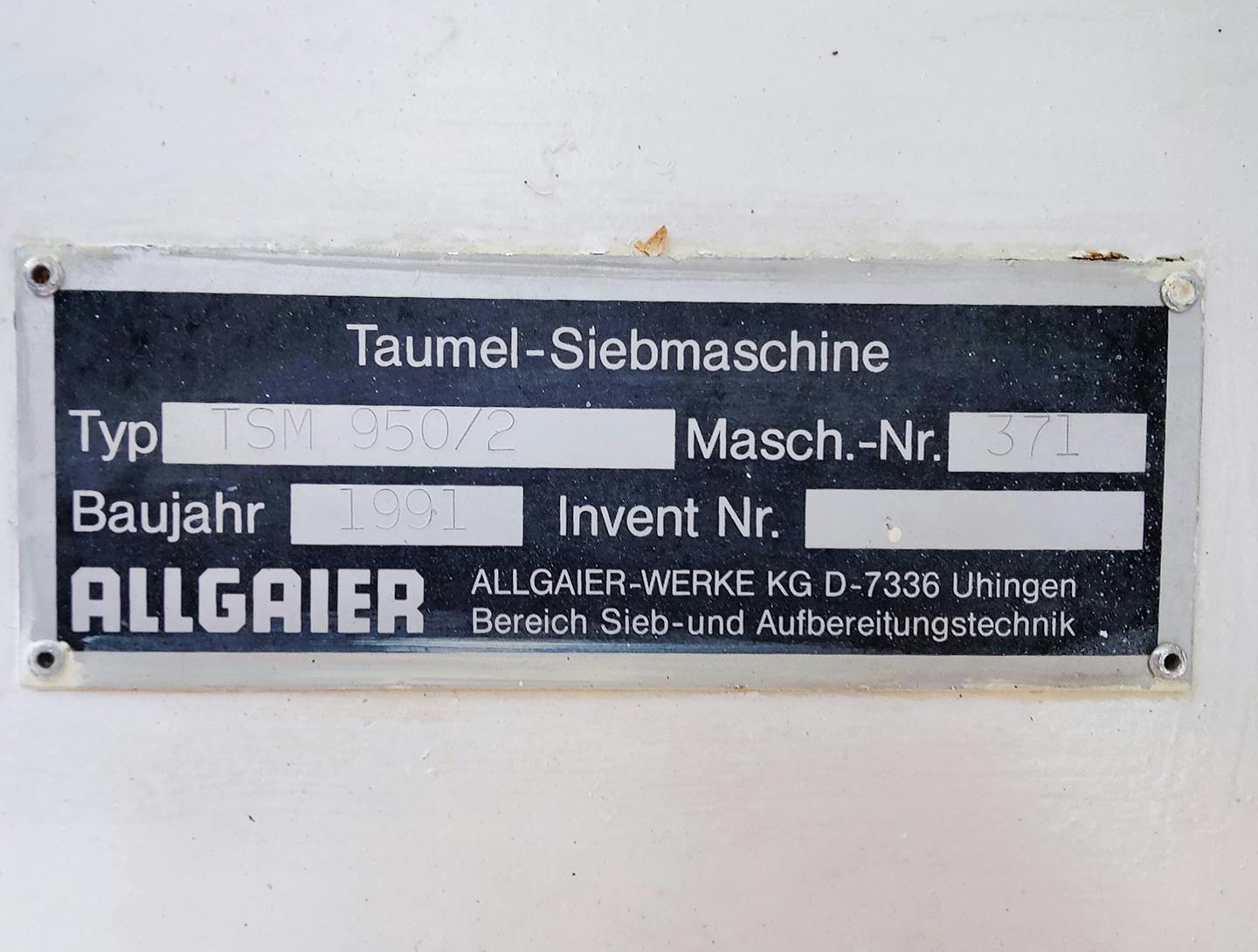 Allgaier TSM-950/2 - Rotacní vibracní trídice - image 6