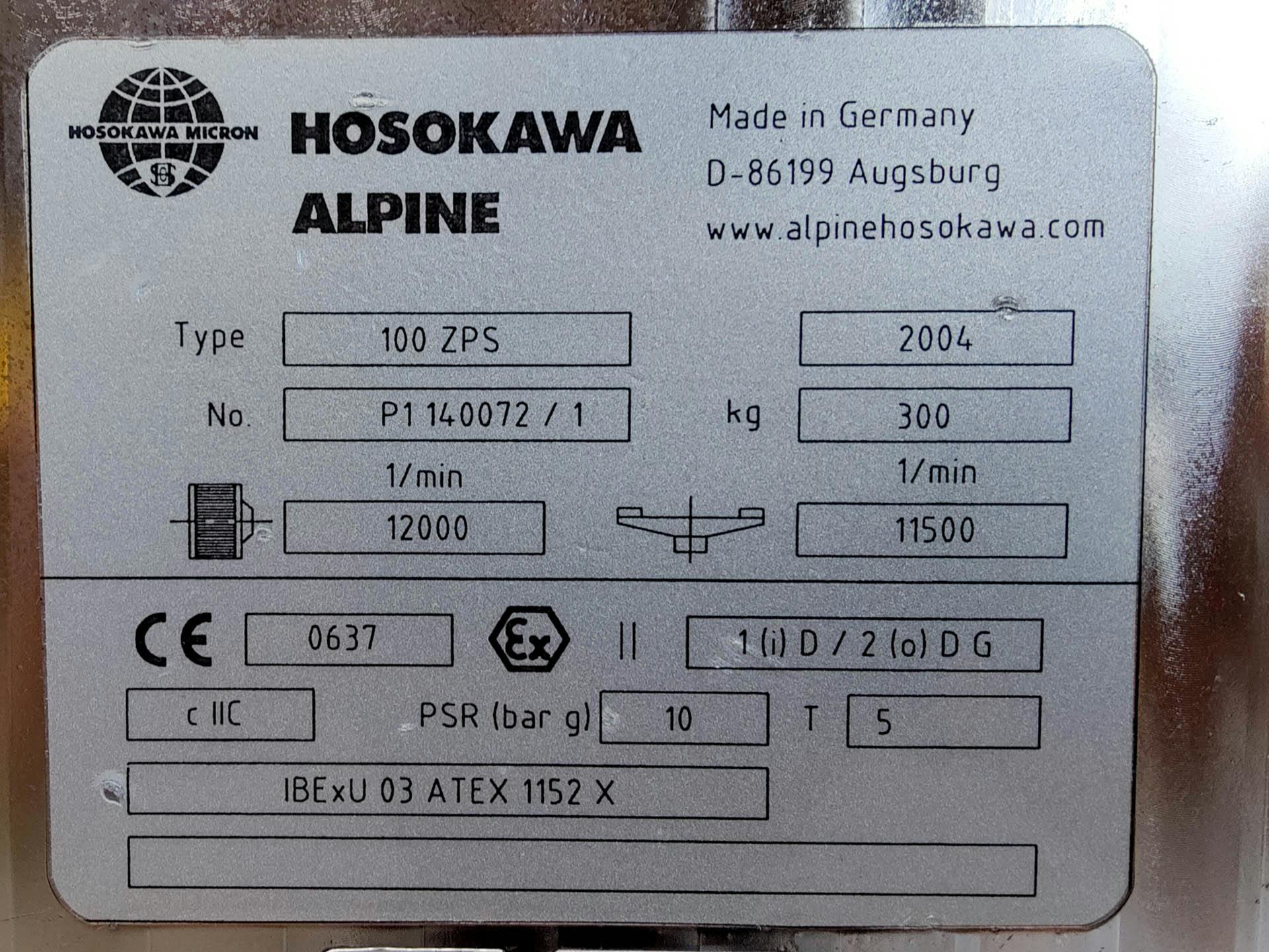 Hosokawa Alpine Zirkoplex 100 ZPS - Klasifikacní mlýn - image 7