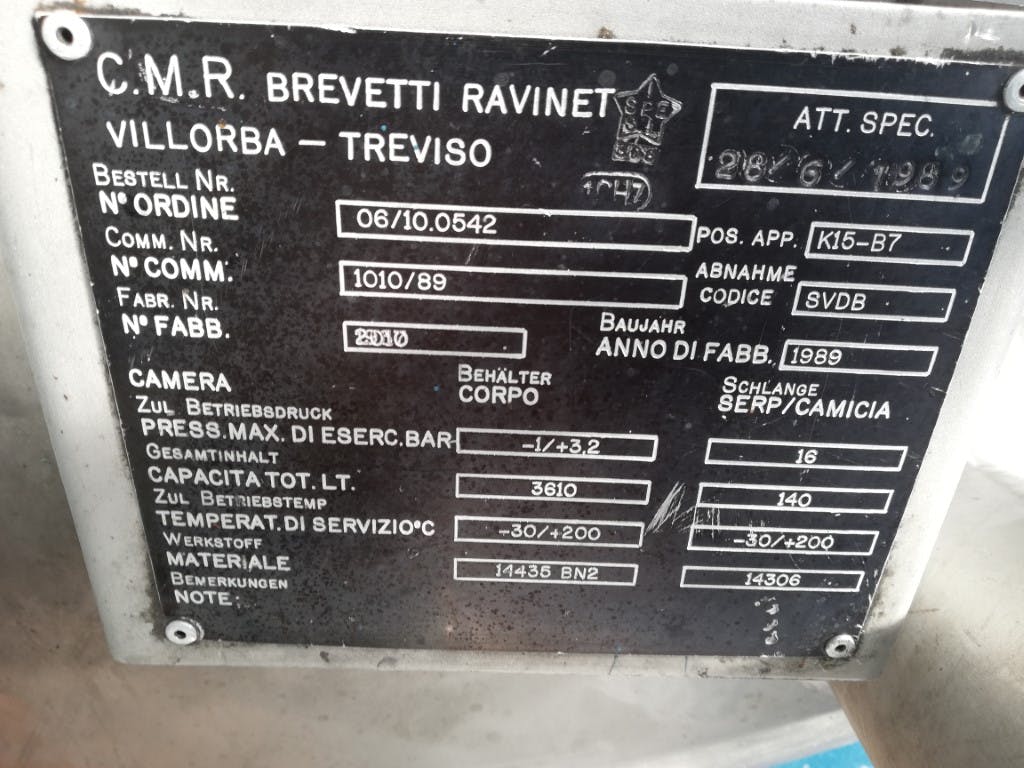 CMR Brevetti 2500  ltr - Реактор из нержавеющей стали - image 7