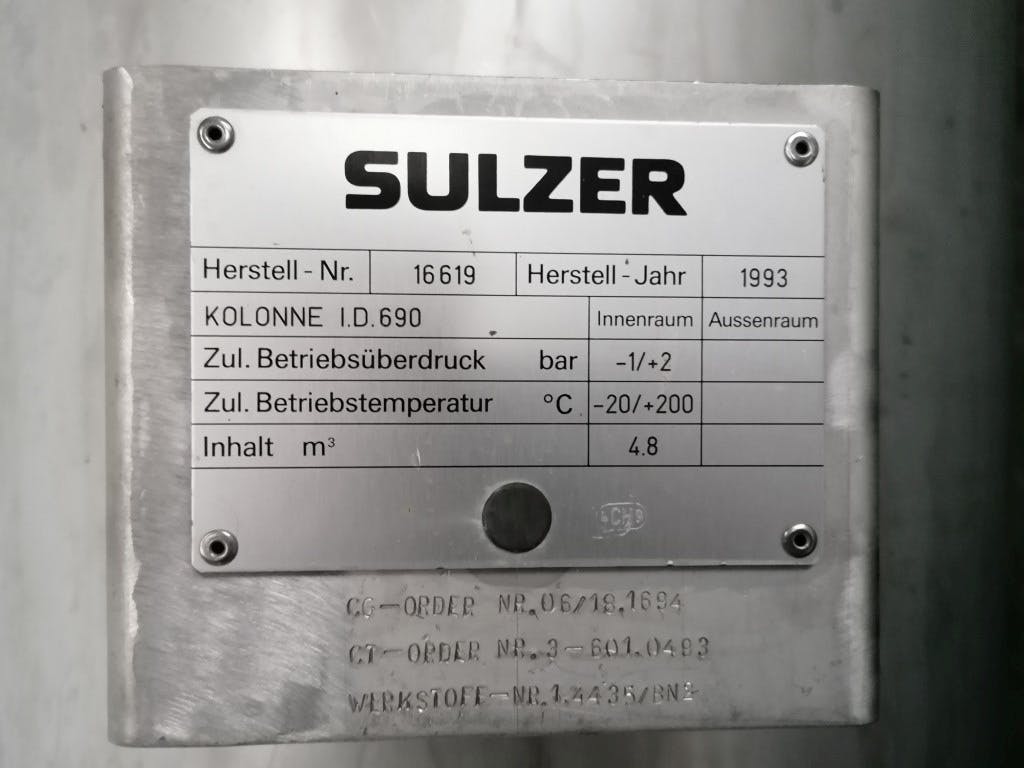 Sulzer Column DN700 STNR - Destilación - image 14