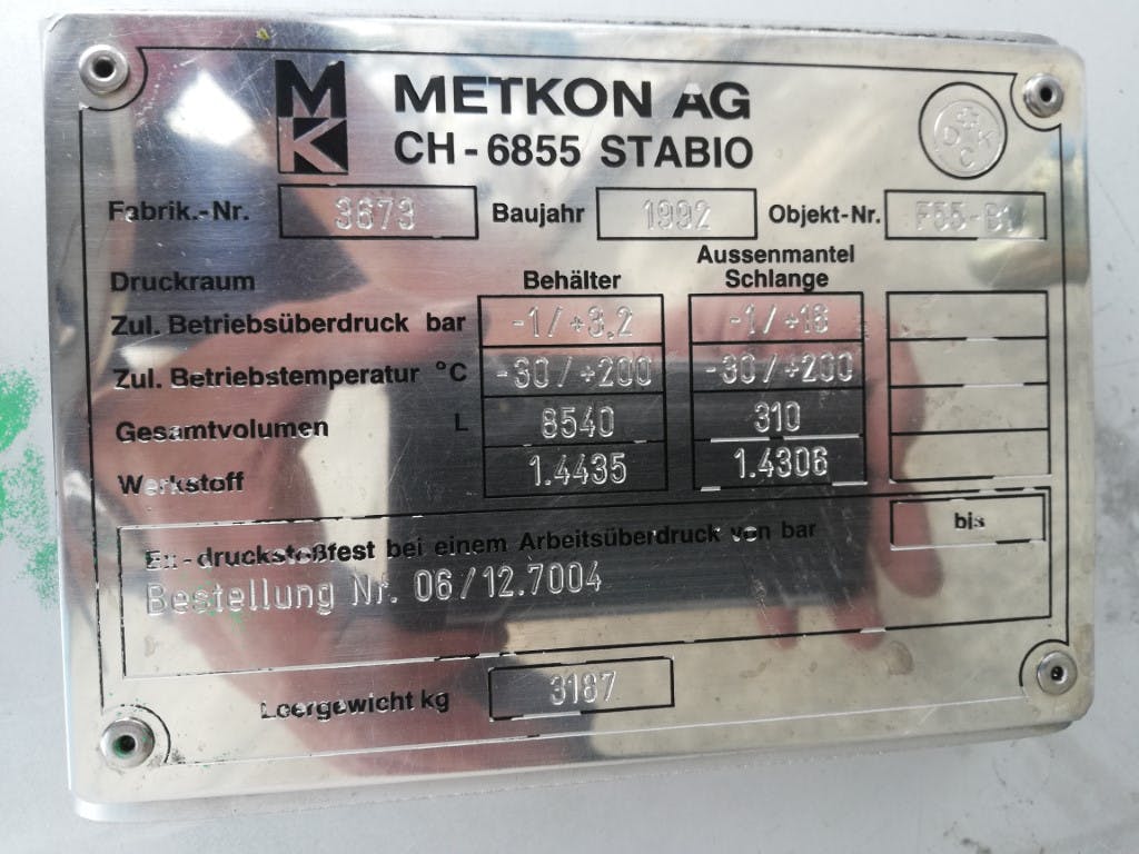 Metkon AG 6300  ltr - Stainless Steel Reactor - image 12
