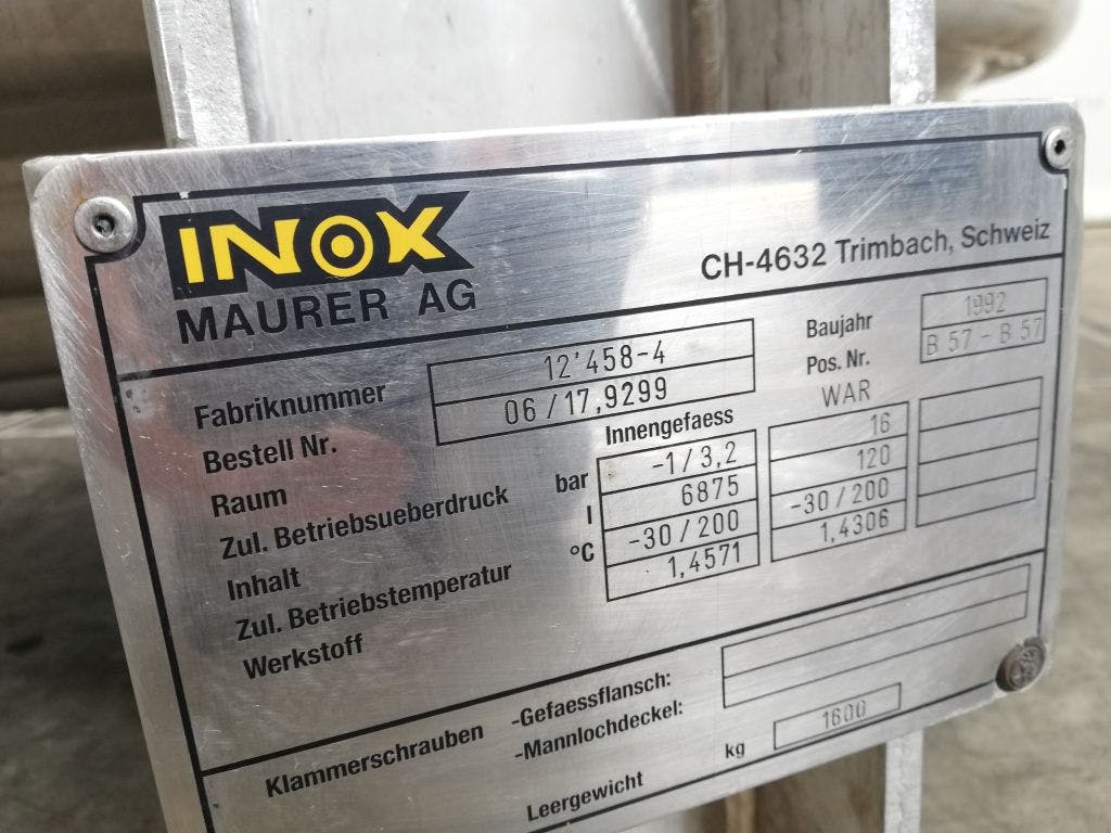 Inox-maurer 6875 ltr - Zbiornik ciśnieniowy - image 10