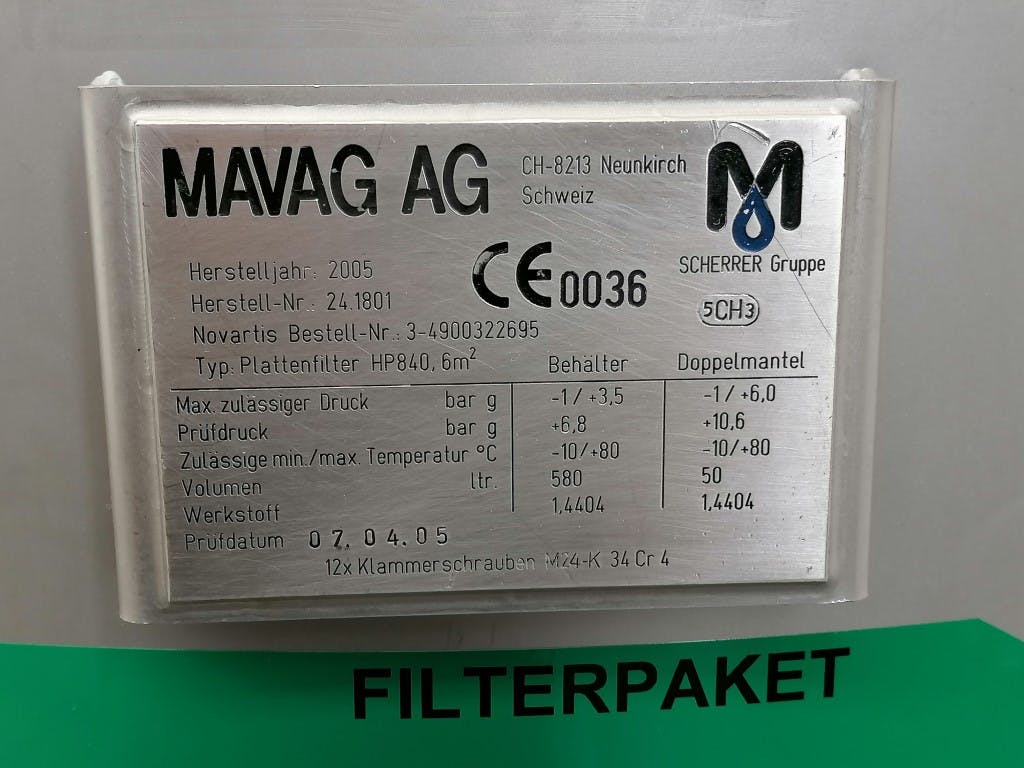 Mavag Altendorf HP840 - Filtre à plaques horizontales - image 9