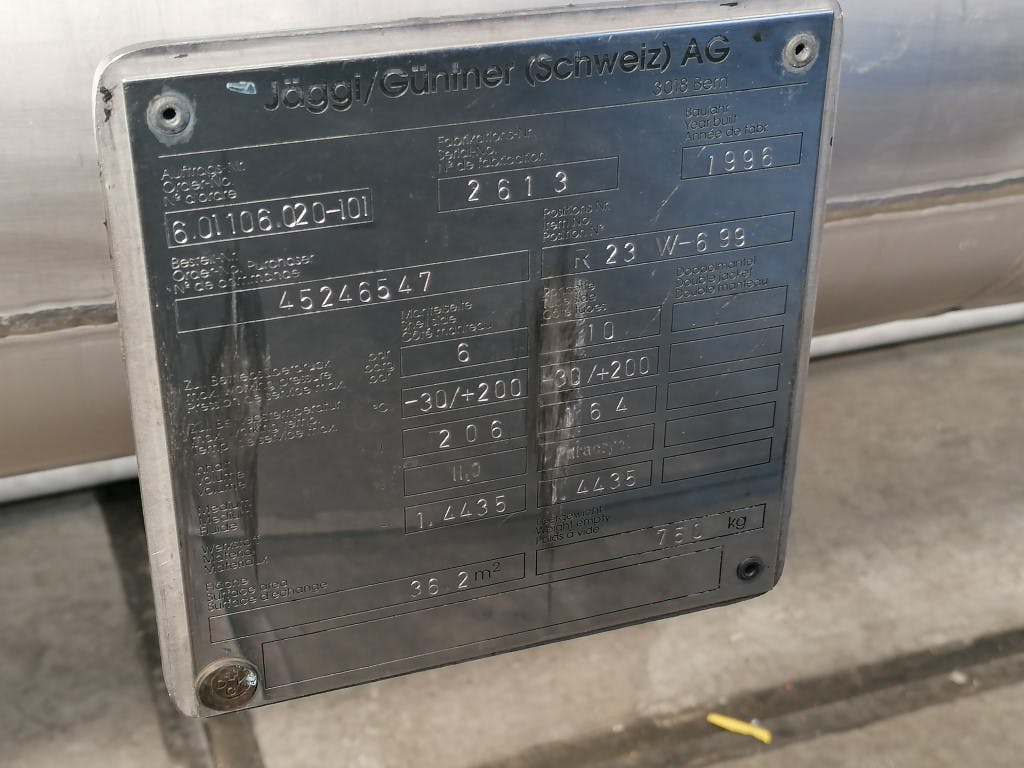 Jaeggi Bern 36,2 m2 - Pláštový a trubkový výmeník tepla - image 8