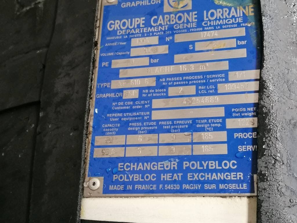 Le Carbone-Lorraine Polybloc NF610G - Shell and tube heat exchanger - image 6