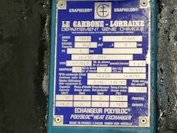 Thumbnail Le Carbone-Lorraine Polyblock NF 610 G - Intercambiador de calor de carcasa y tubos - image 8