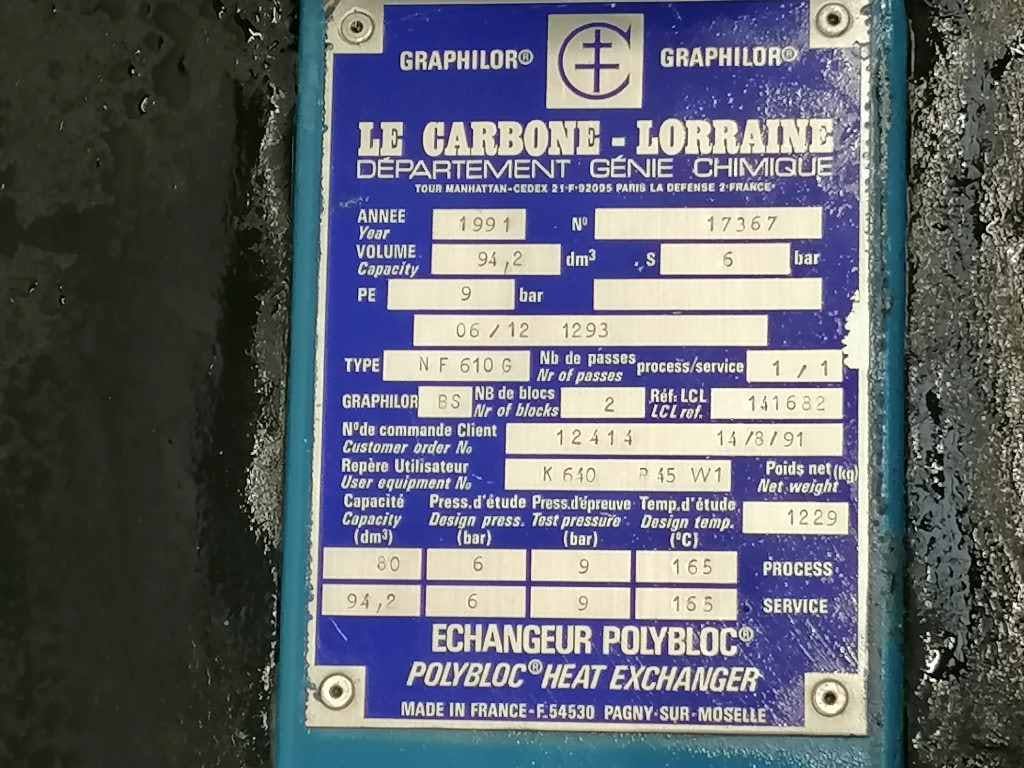 Le Carbone-Lorraine Polyblock NF 610 G - Permutador de calor de casco e tubo - image 8