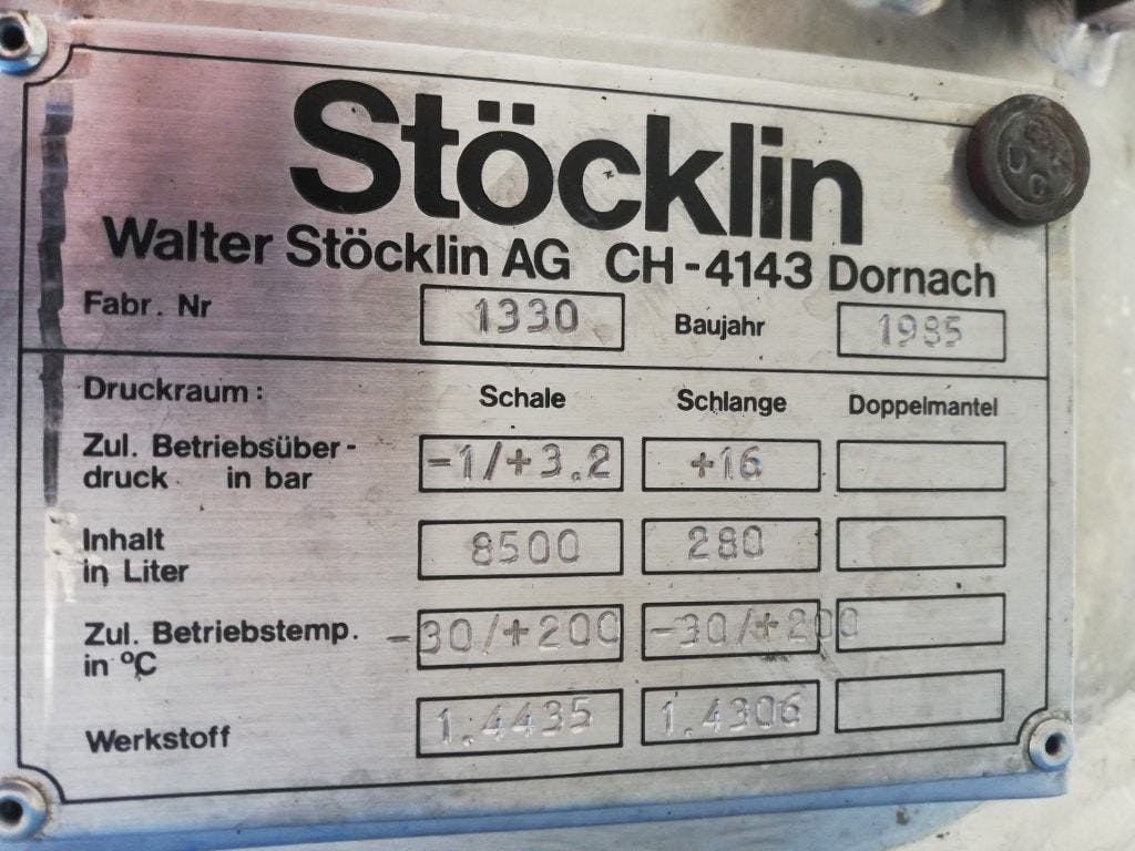 Stoecklin 6300 ltr - Reactor de aço inoxidável - image 11