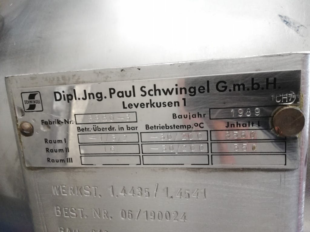 Paul Schwingel 6300 ltr - Reattore in acciaio inox - image 10