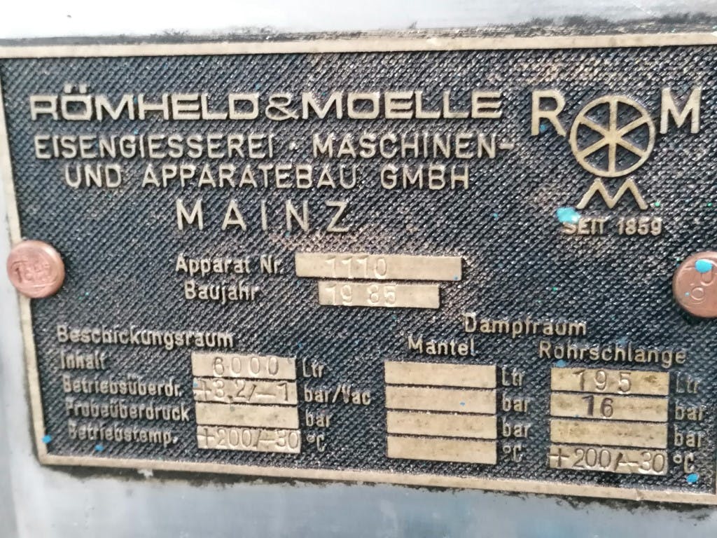 Römheld & moelle 4000 ltr - Reactor de acero inoxidable - image 9
