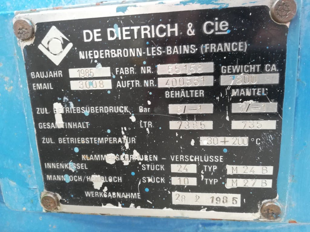 De Dietrich CE- 6300 Ltr - Reaktory emaliowane - image 11
