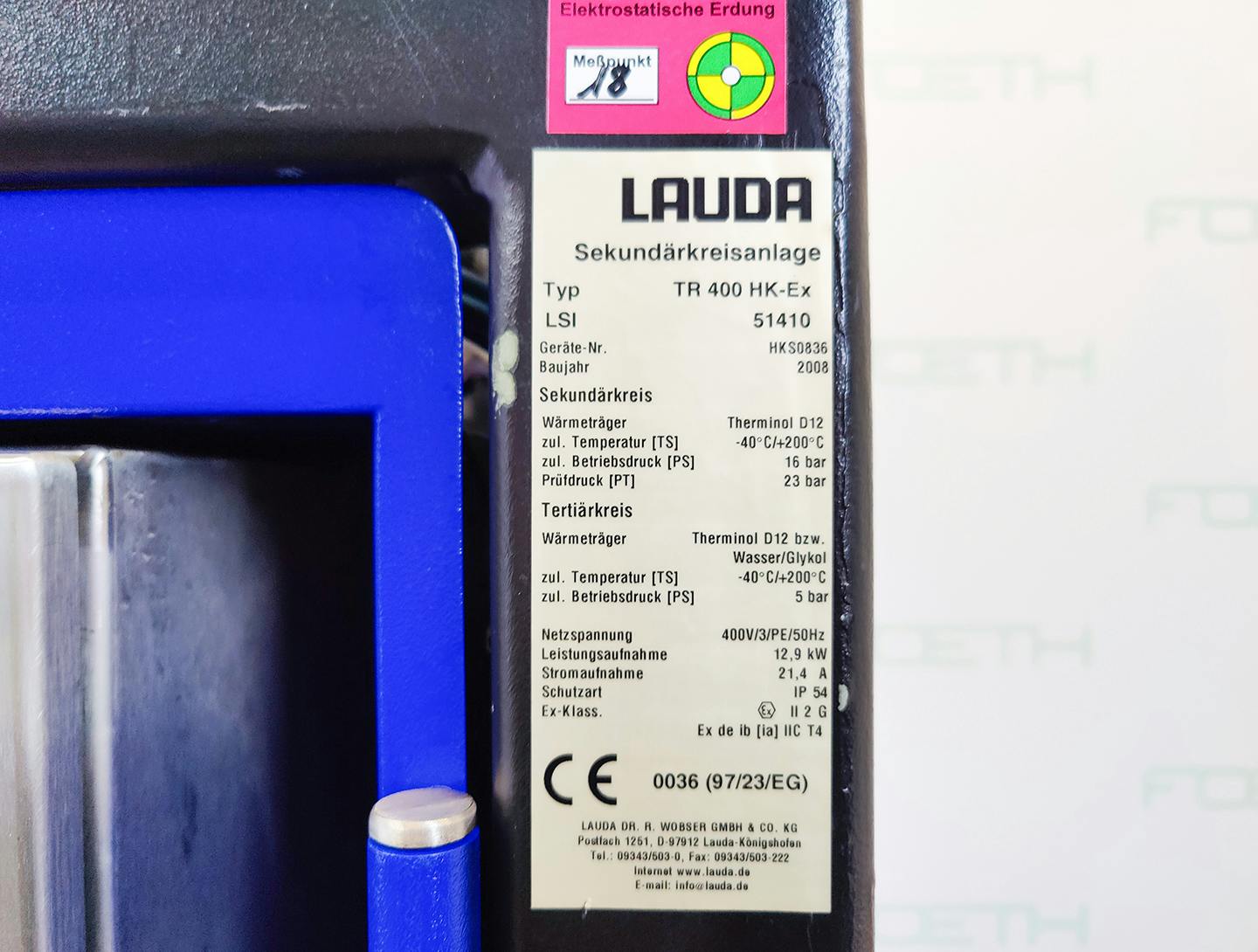 Lauda TR400 HK-EX "secondary circuit system" - Temperature control unit - image 7